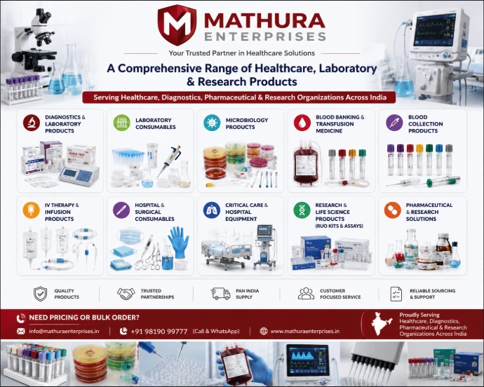 Healthcare products, diagnostics, microbiology, laboratory consumables and critical care equipment supplied across India
